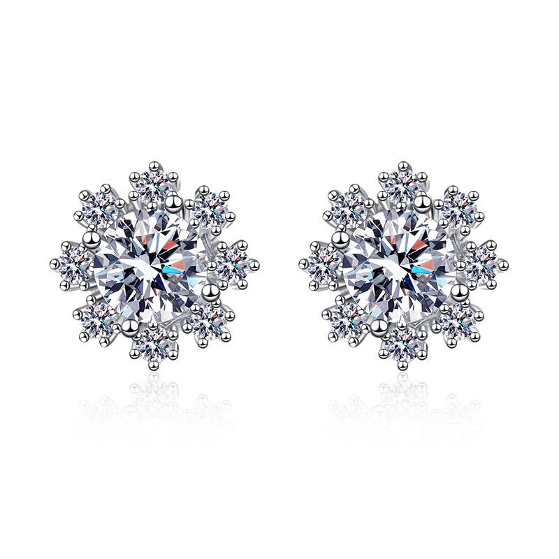 Pangama Snowflake Radiance Moissanite Stud Earrings