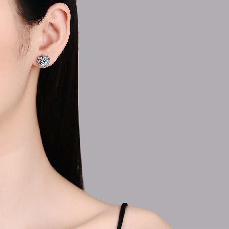Pangama Snowflake Radiance Moissanite Stud Earrings