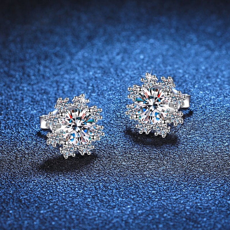Pangama Snowflake Radiance Moissanite Stud Earrings