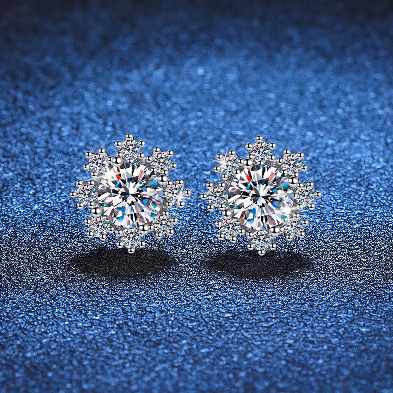 Pangama Snowflake Radiance Moissanite Stud Earrings