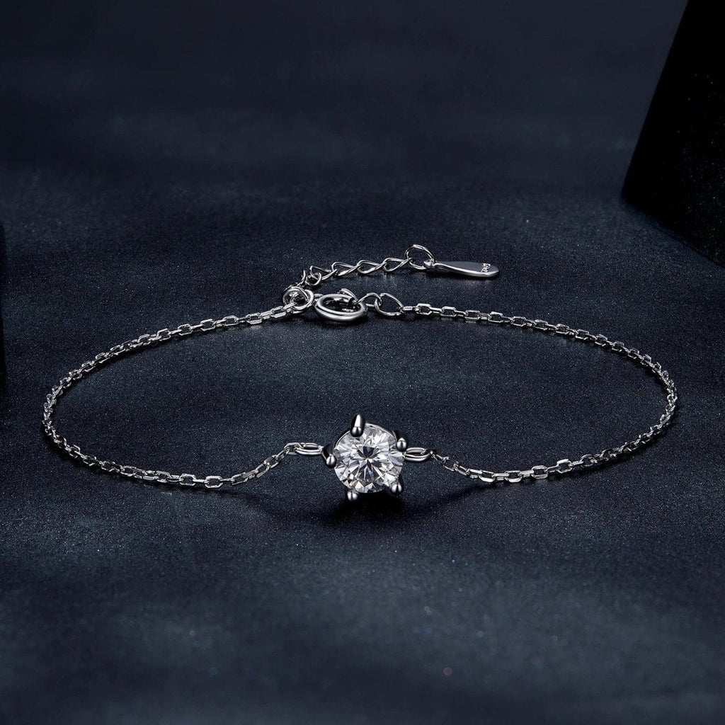 Pangama Solitaire Sterling Silver Moissanite Bracelet