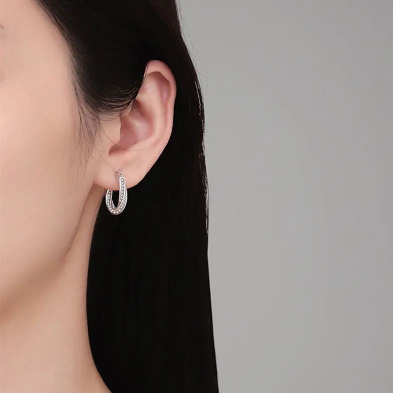 Pangama Twisted Elegance Moissanite Hoop Earrings