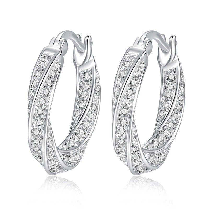 Pangama Twisted Elegance Moissanite Hoop Earrings