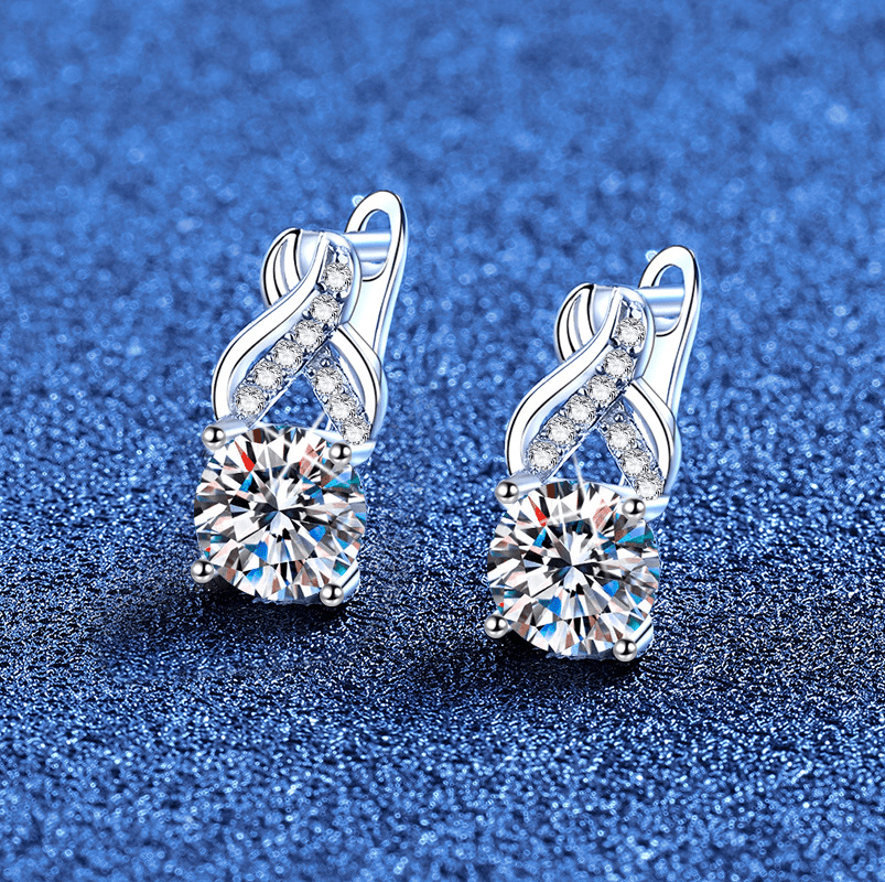 Pangama Twisted Infinity Moissanite Drop Earrings