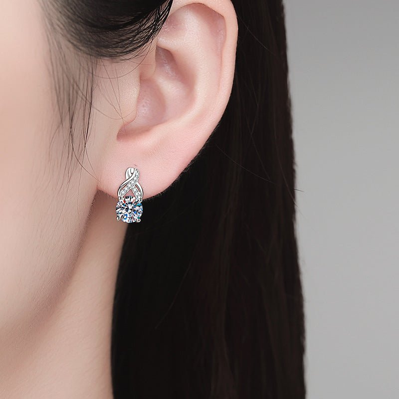 Pangama Twisted Infinity Moissanite Drop Earrings