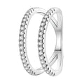 Parallel Lines Stone, Inlaid Double Layer Hollow Ring