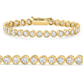 8Ct Bezel Diamond Tennis Bracelet Yellow Gold Lab Grown Size: 7