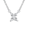 Diamond "X" Initial Pendant 18" Necklace 14K White Gold Lab Grown
