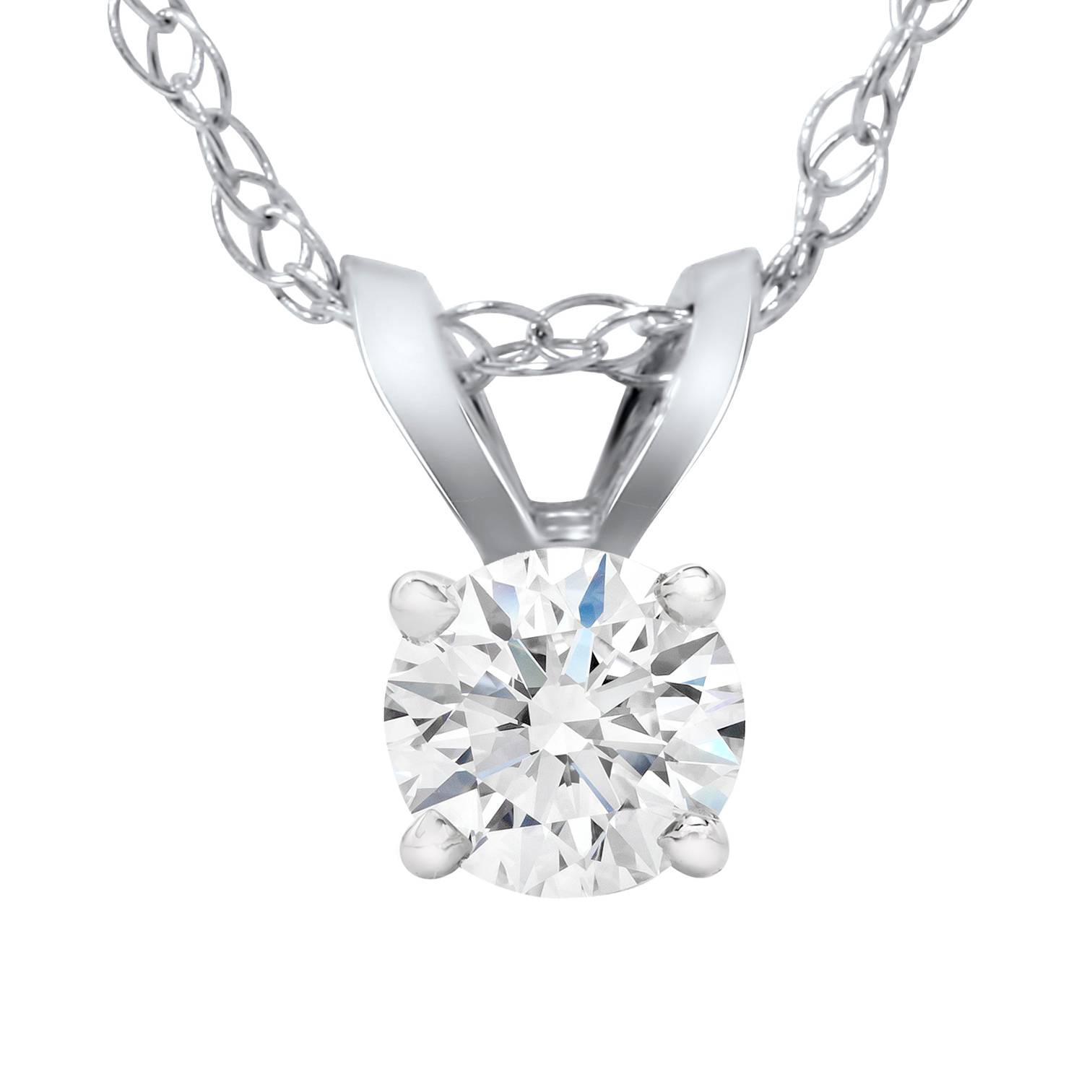 1/5ct Lab Grown Diamond Solitaire Pendant 14K White Gold
