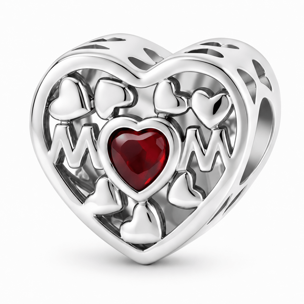 Personalized Mom Heart Photo Charm