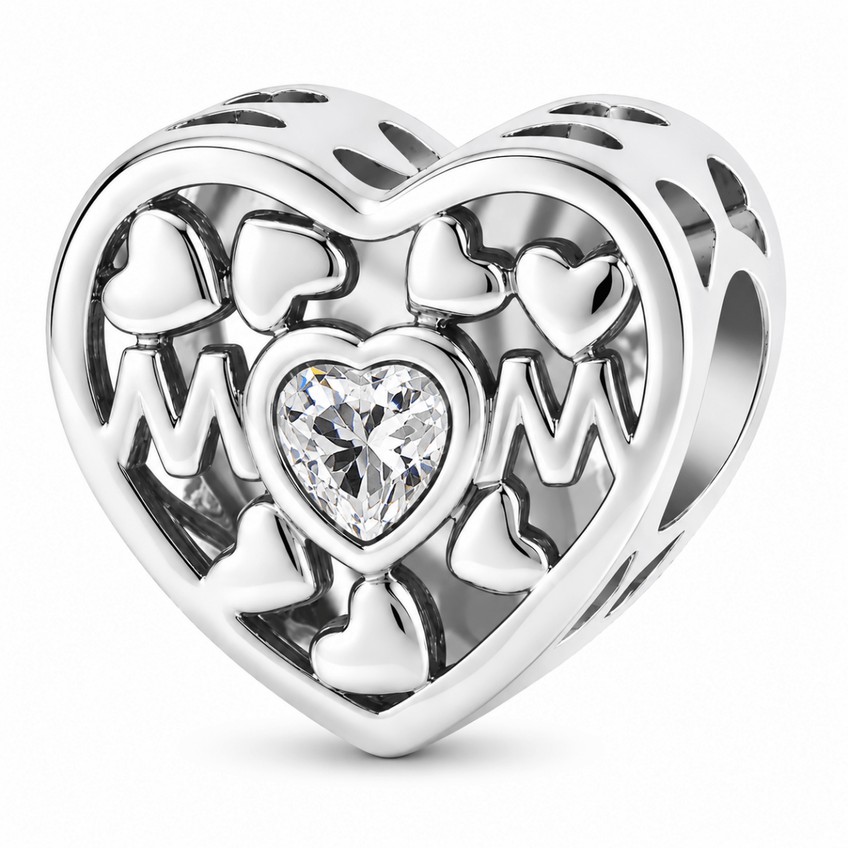 Personalized Mom Heart Photo Charm