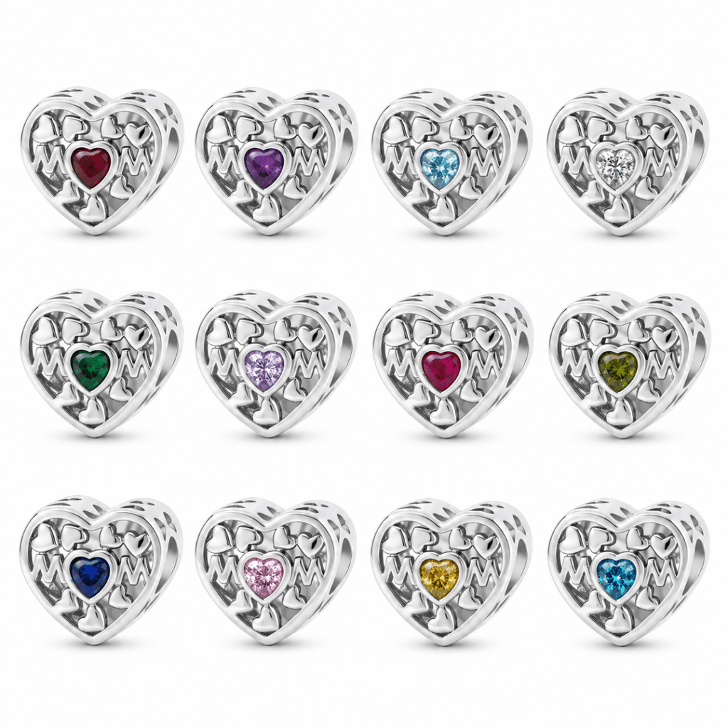 Personalized Mom Heart Photo Charm