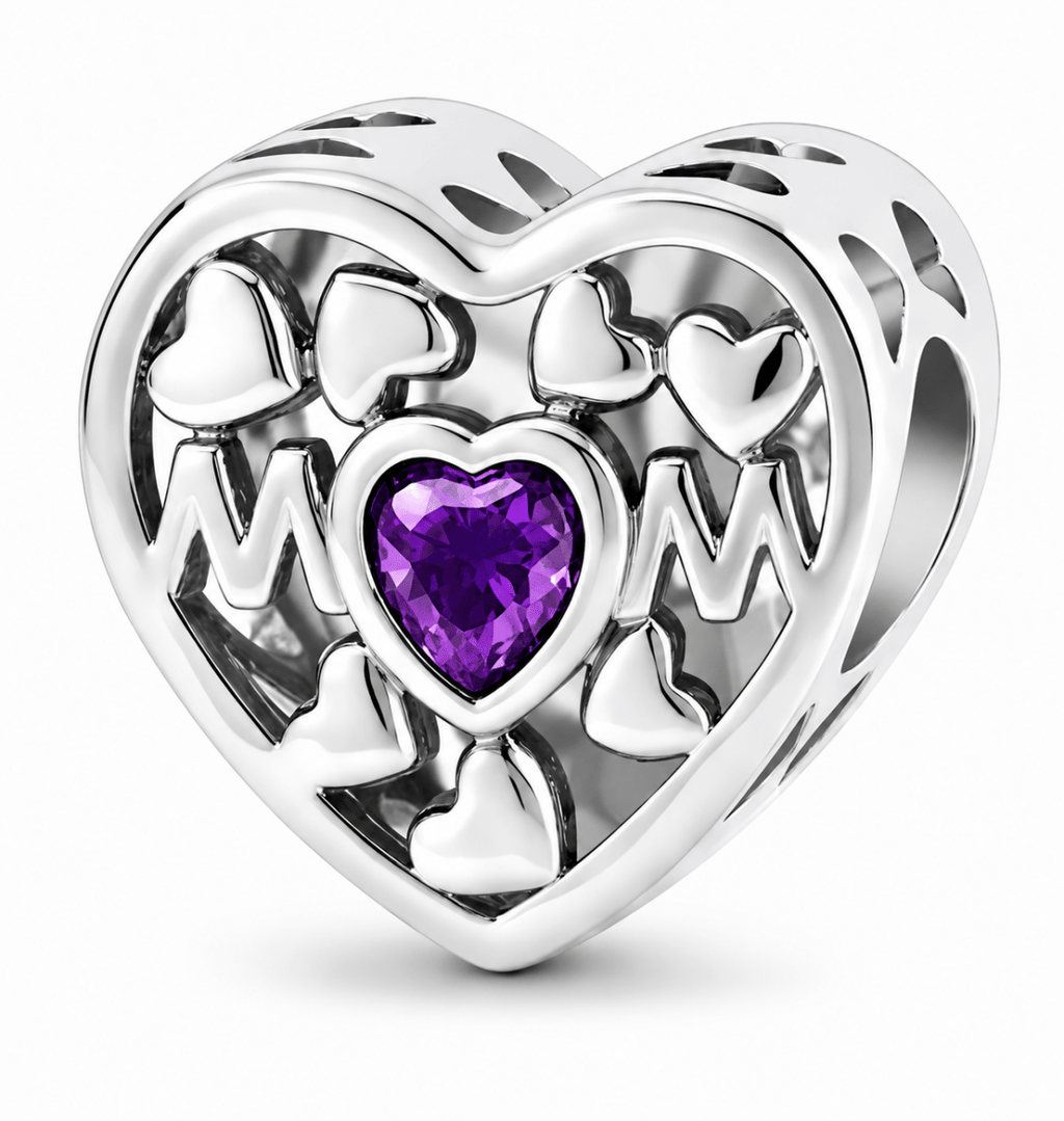 Personalized Mom Heart Photo Charm