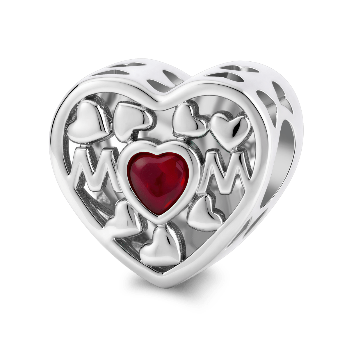 Personalized Mom Heart Photo Charm