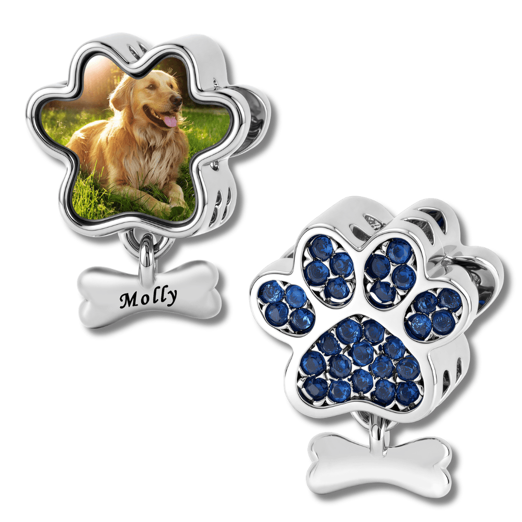 Personalized Pet Photo & Name Bone Dangle Charm