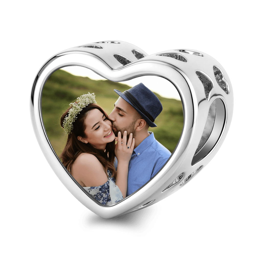 Personalized Photo & Engraved Heart Charm