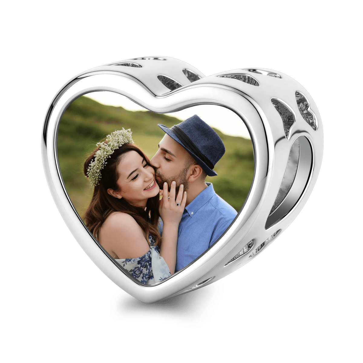 Personalized Photo & Engraved Heart Charm