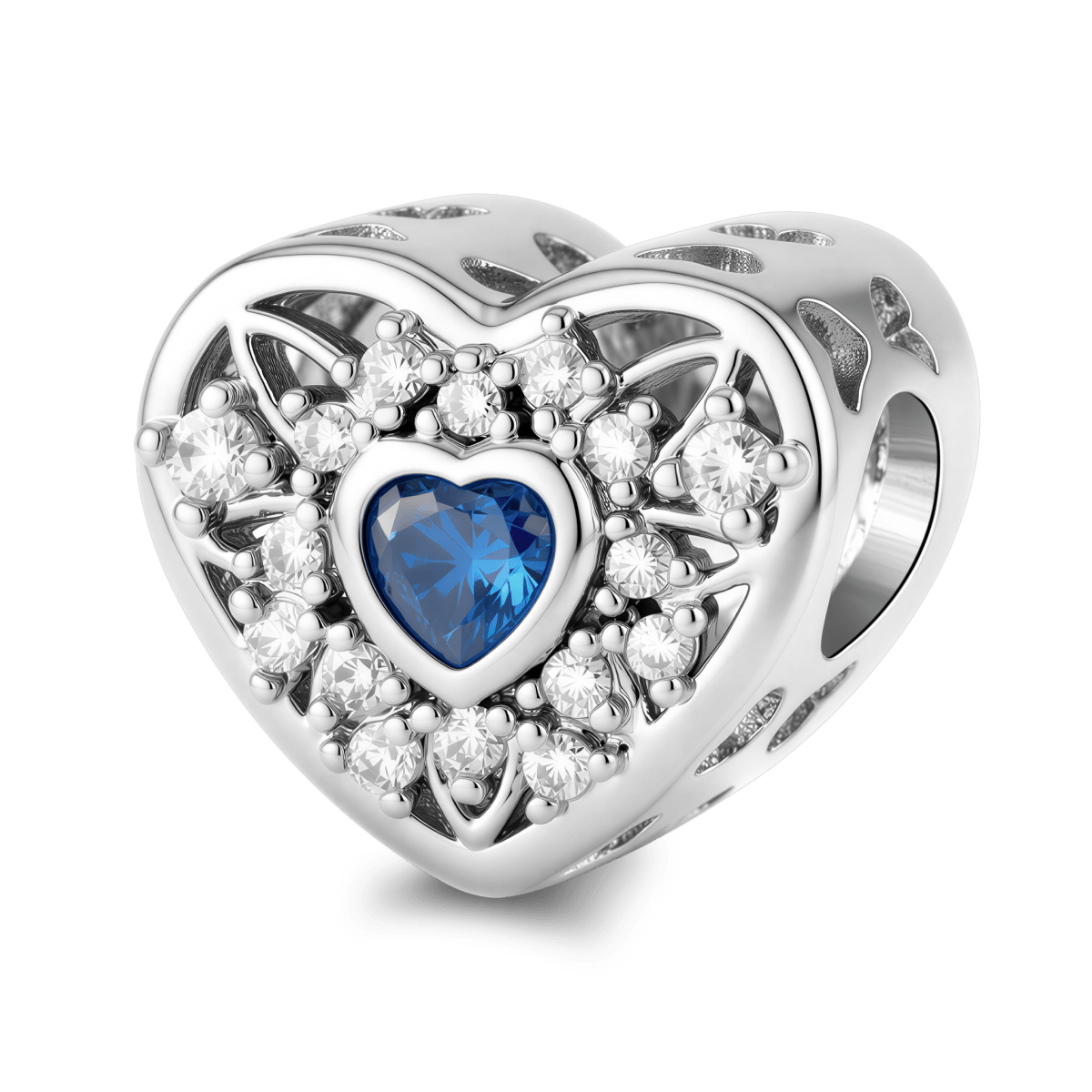 Personalized Photo & Heart Birthstone Halo Charm
