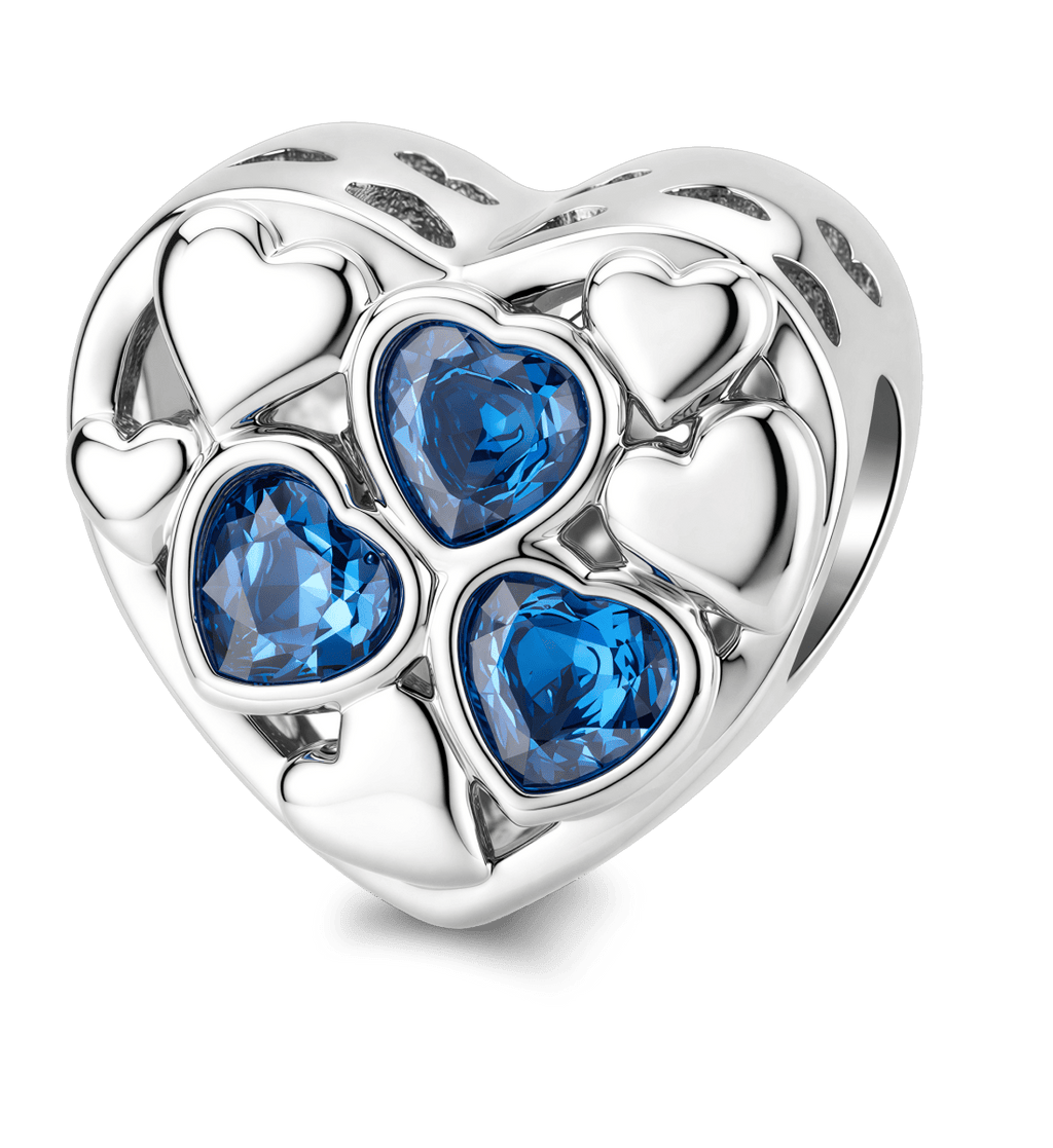 Personalized Photo & Triple Birthstone Heart Charm