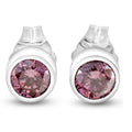 1/2Ct TW Pink Diamond Bezel Studs 14k White Gold