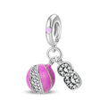Pink Basketball & Number 8 Dangle Charm