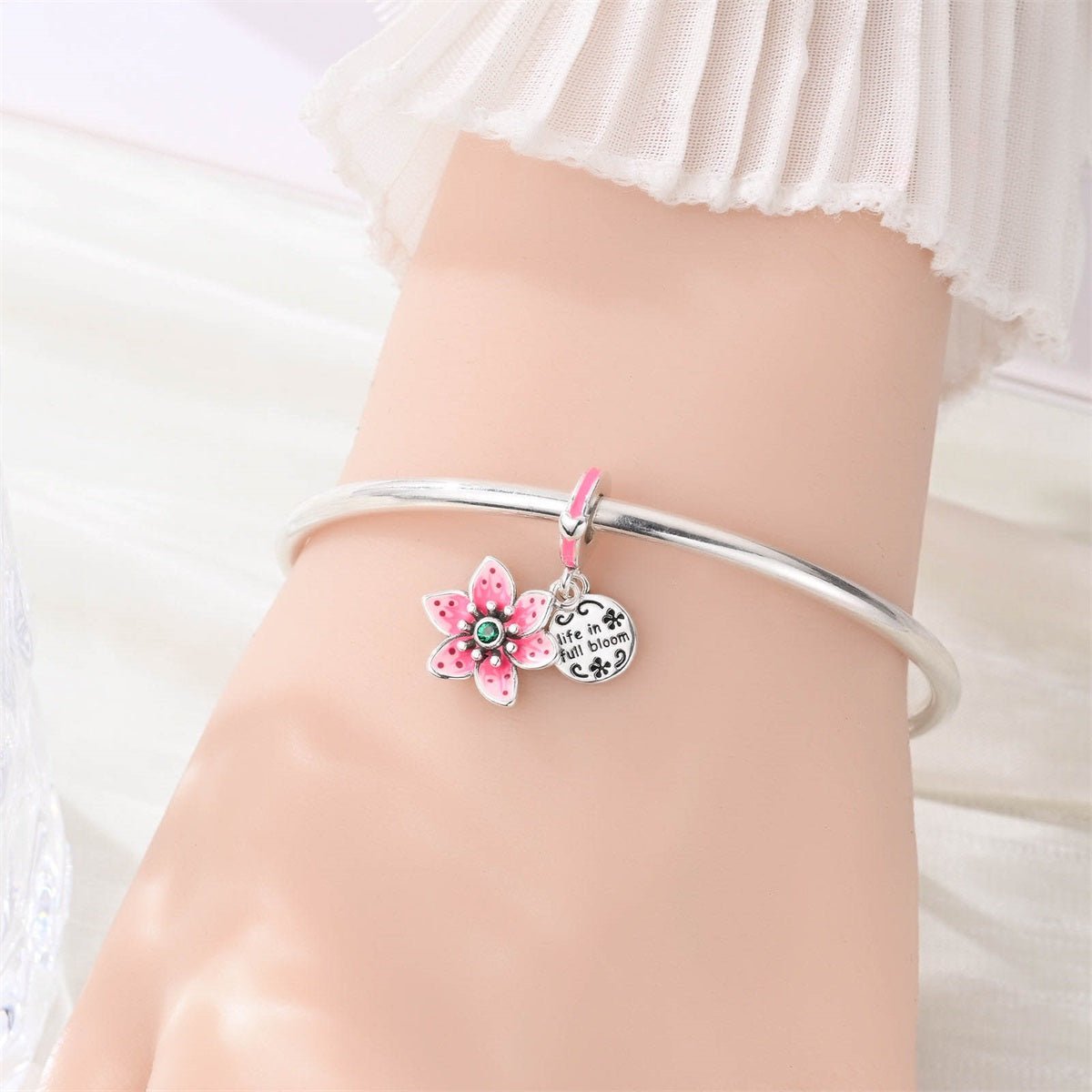 Pink Blossom “Life in Full Bloom” Dangle Charm