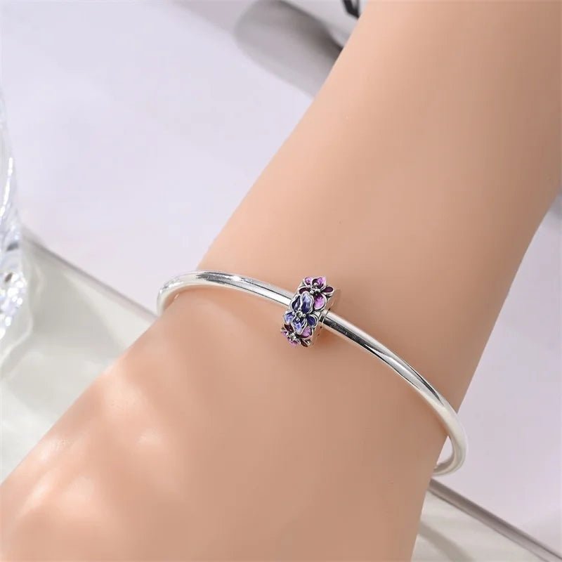 Pink & Blue Blossom Floral Clip Charm