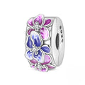 Pink & Blue Blossom Floral Clip Charm