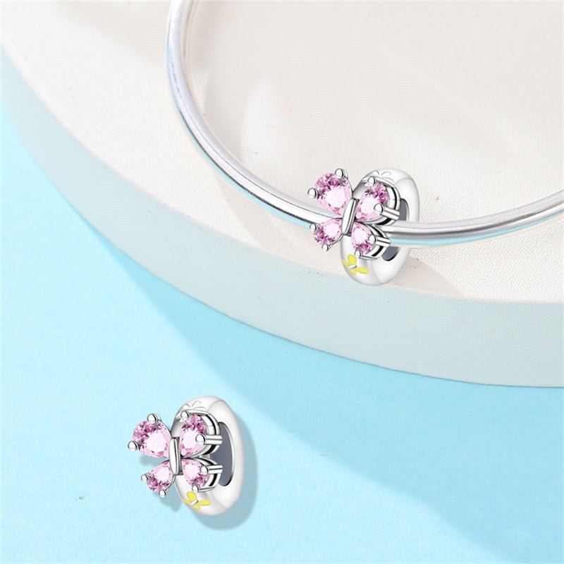 Pink Butterfly Spacer Charm