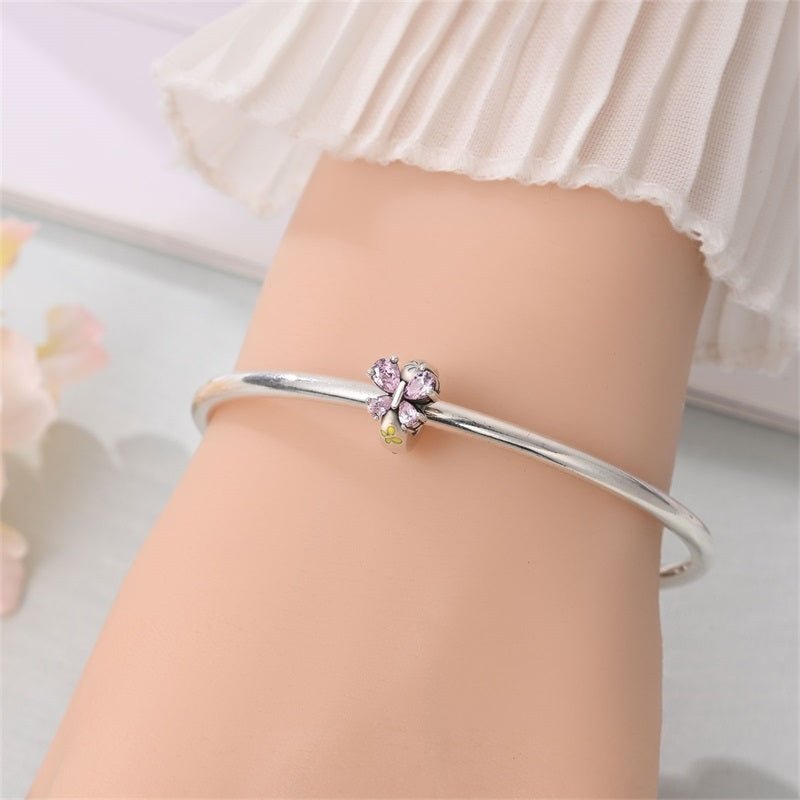Pink Butterfly Spacer Charm