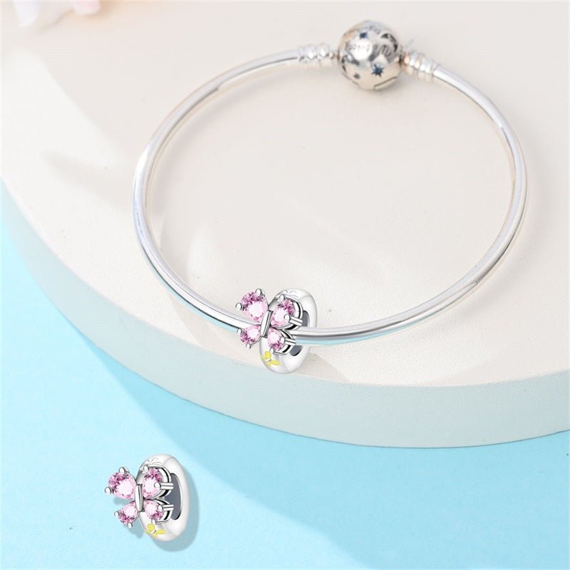 Pink Butterfly Spacer Charm