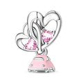 Pink Car with Heart Balloons Charm