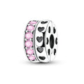 Pink Crystal Hearts Clip Charm