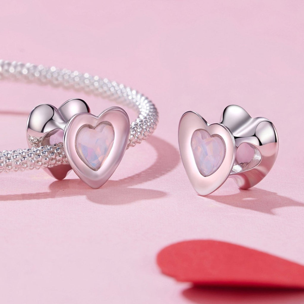 Pink Glow Heart Charm