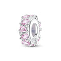 Pink Teardrop Crystal Spacer Charm