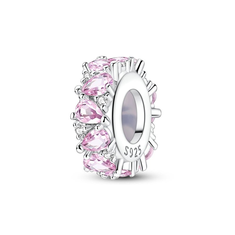 Pink Teardrop Crystal Spacer Charm