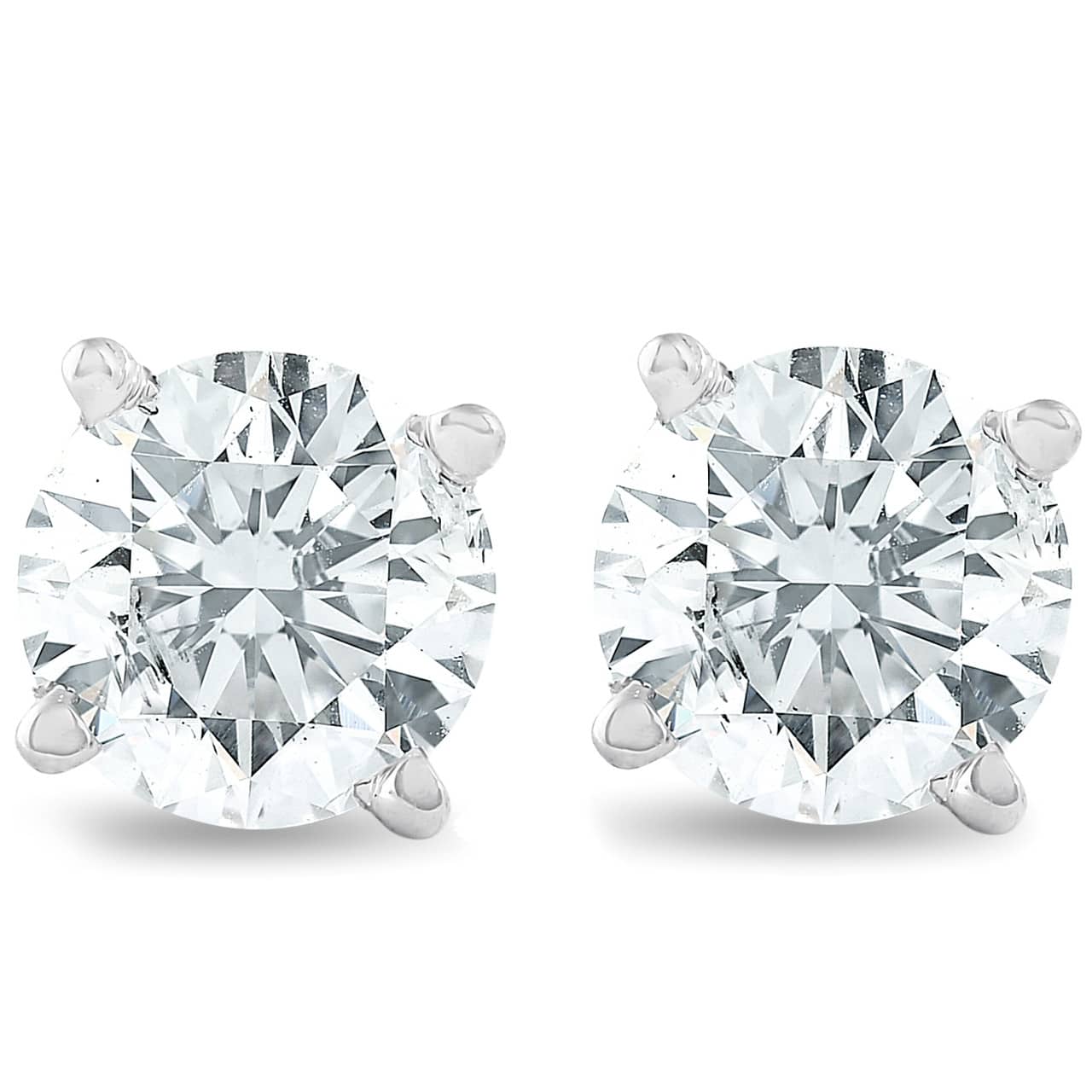 1 1/4 cttw Diamond Studs 14K White Gold IGI Certified Earrings