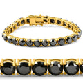 35Ct Black Diamond 14k Yellow Gold Women's Tennis Bracelet 7"