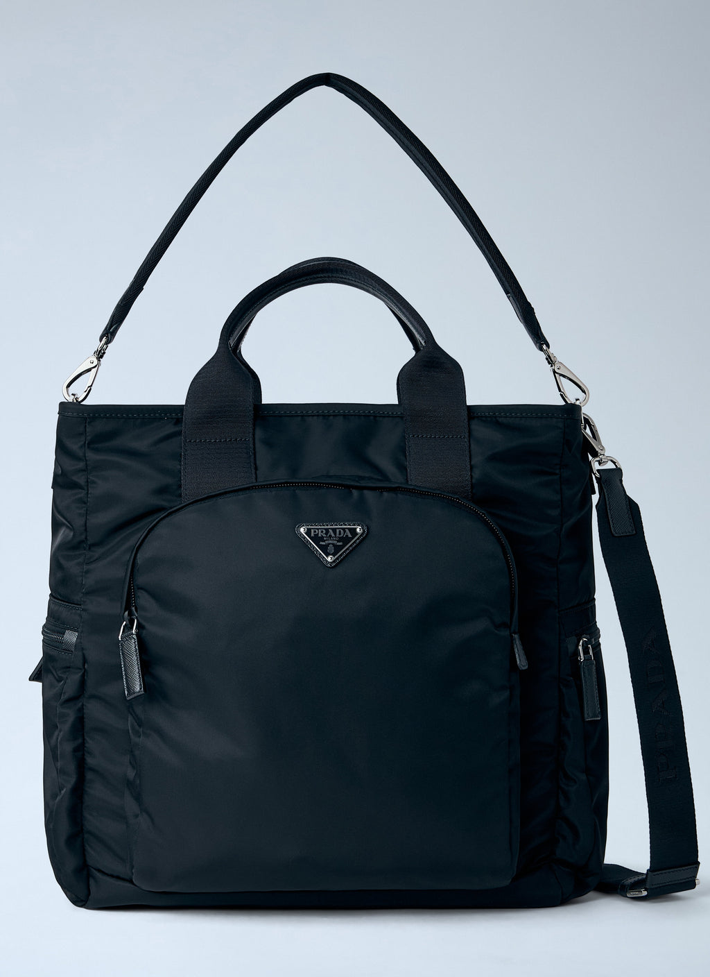 Prada Men Re-Nylon Logo-Plaque Tote Bag