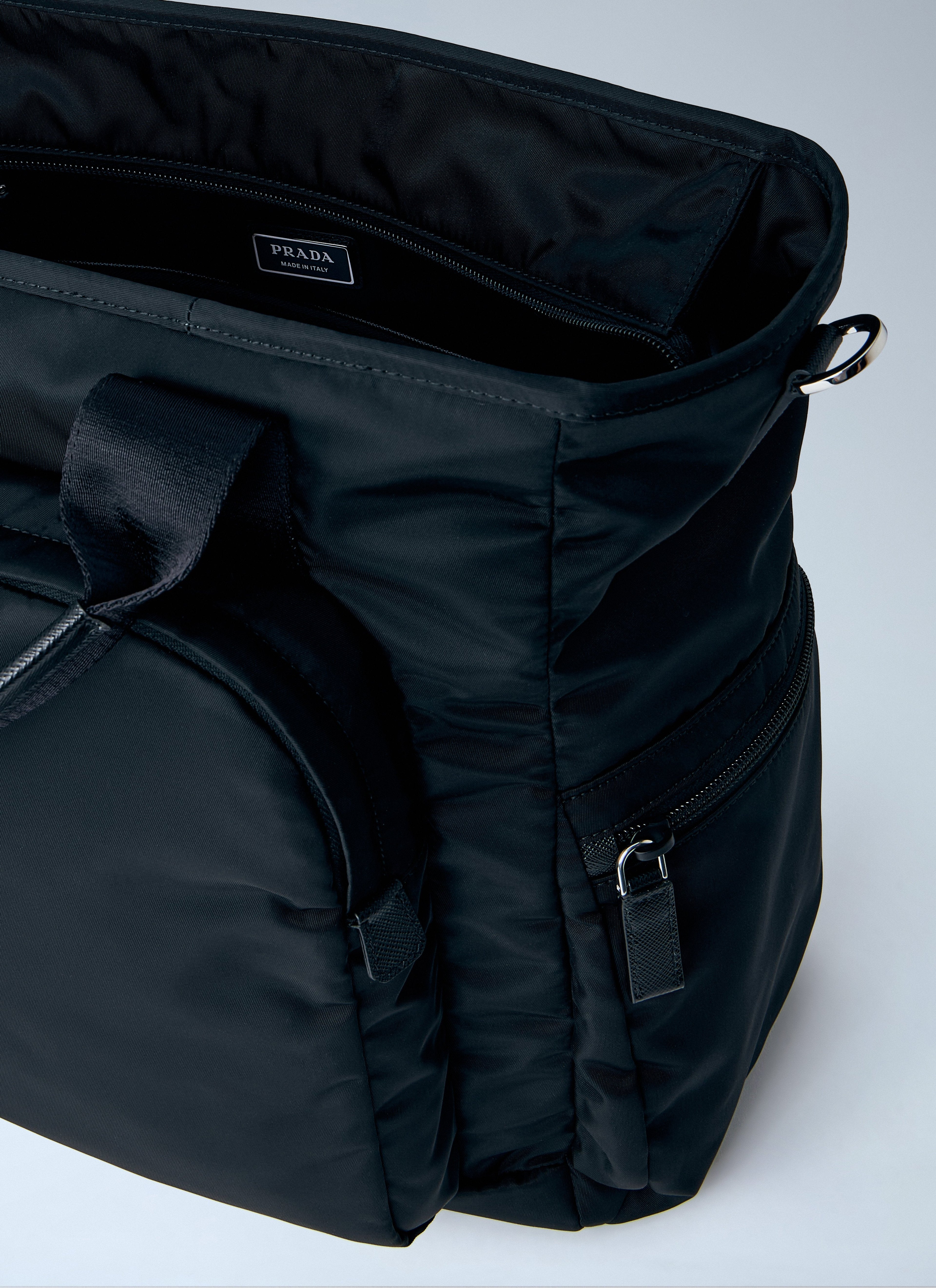 Prada Men Re-Nylon Logo-Plaque Tote Bag