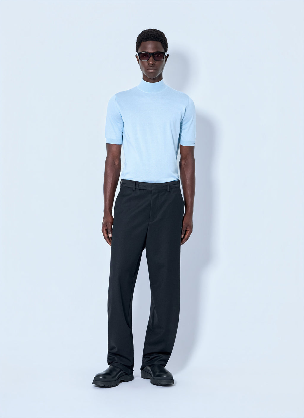 Prada Men Ribbed Turtleneck T-Shirt