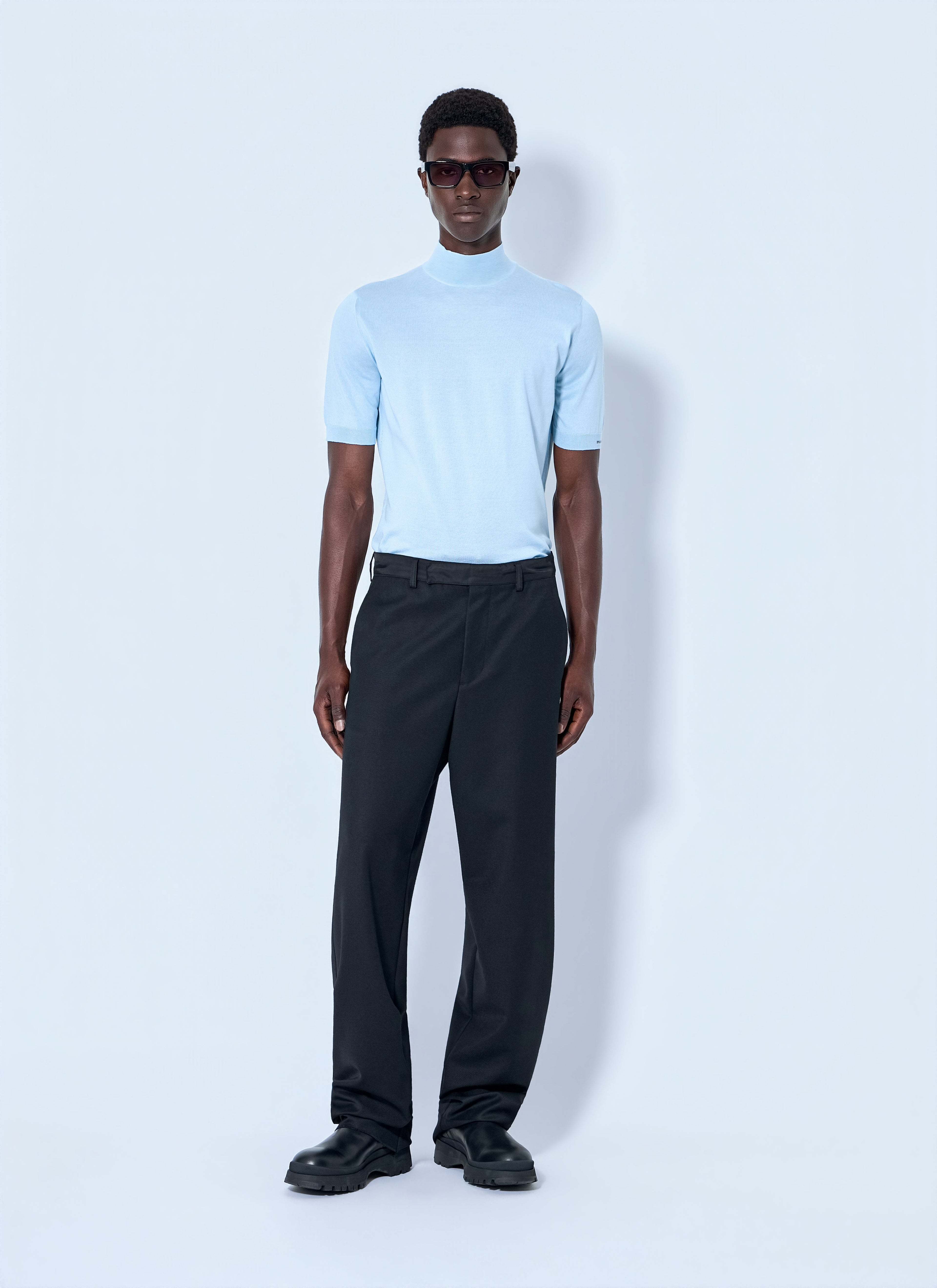 Prada Men Ribbed Turtleneck T-Shirt