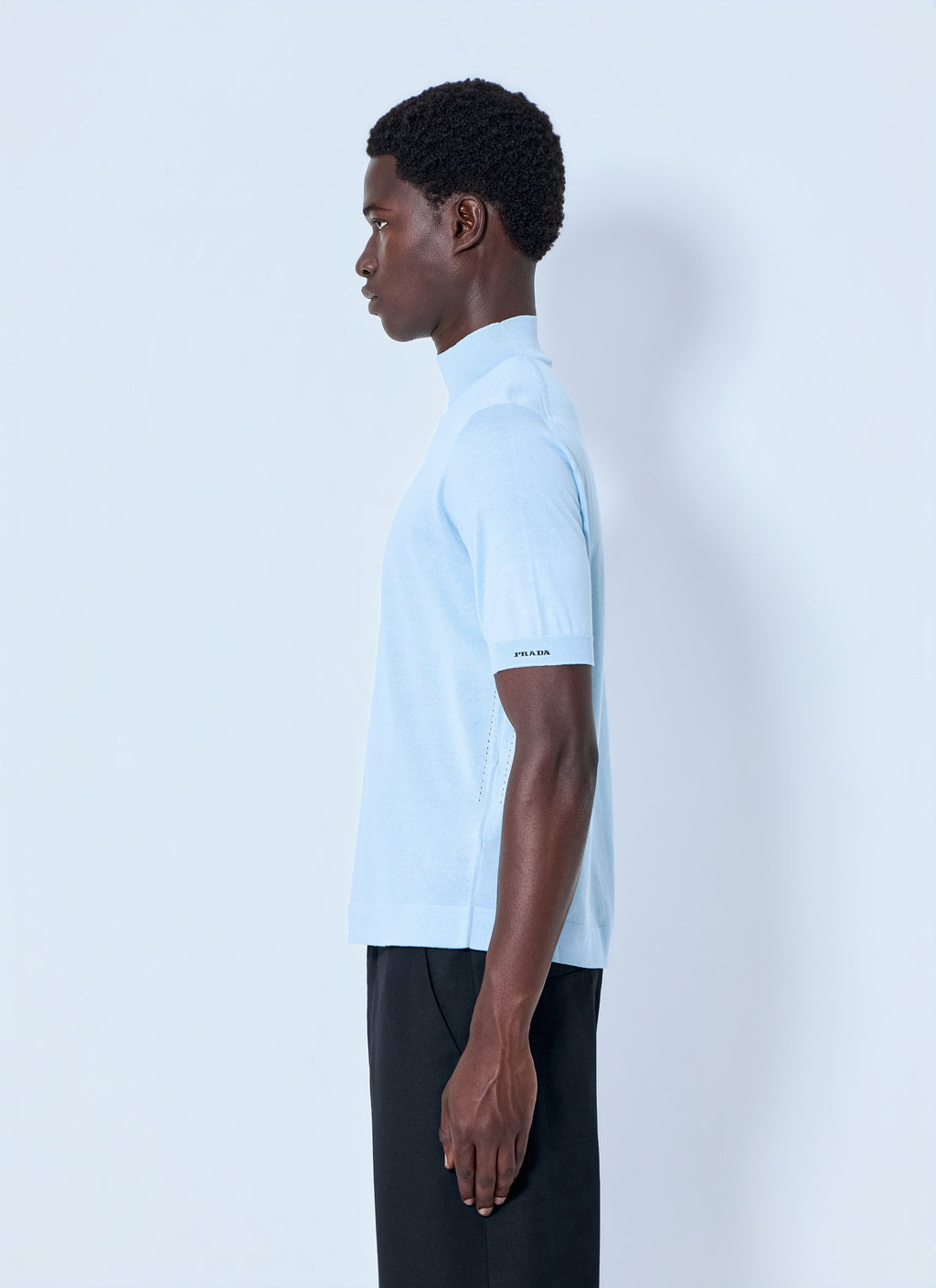 Prada Men Ribbed Turtleneck T-Shirt