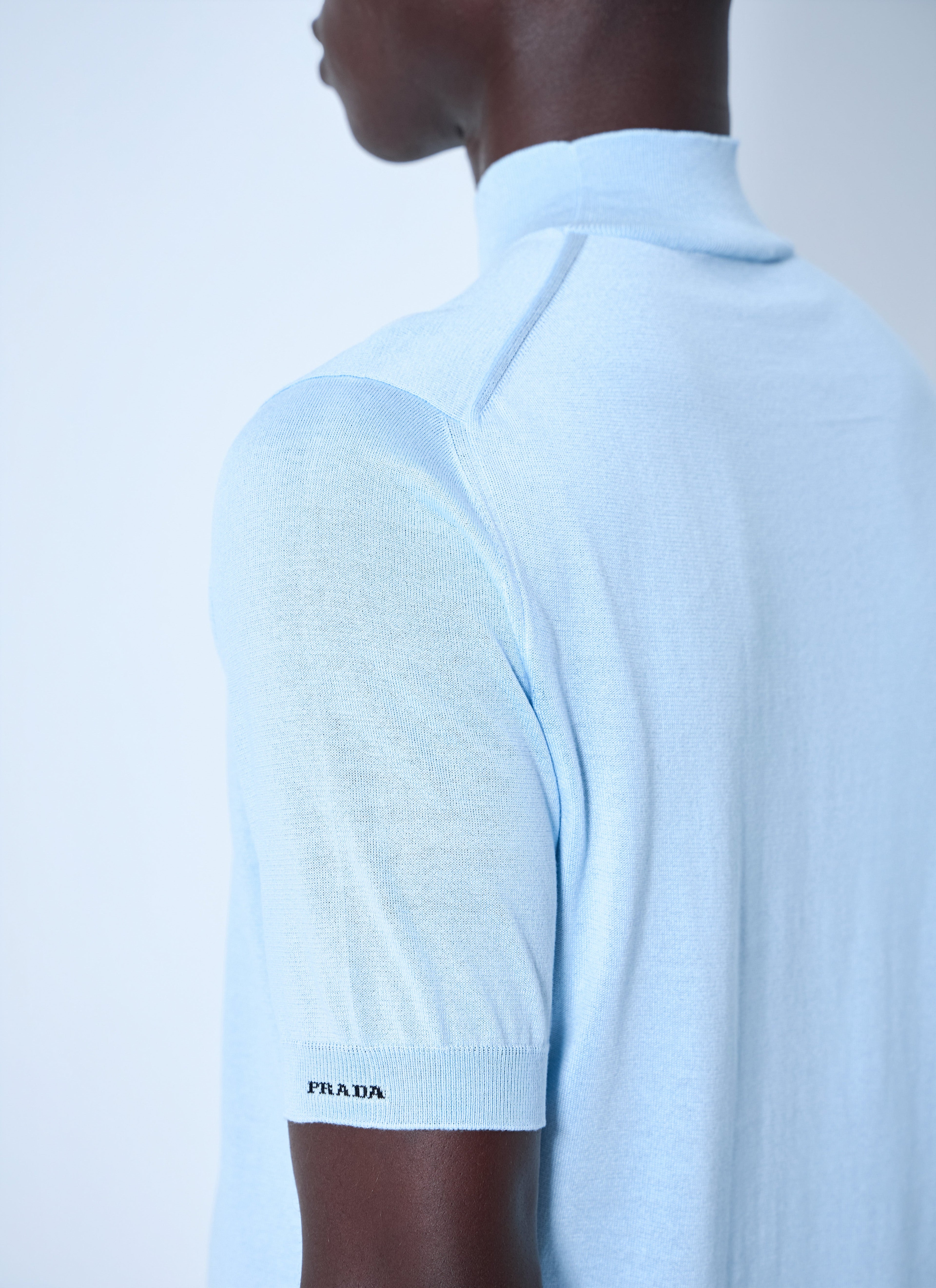 Prada Men Ribbed Turtleneck T-Shirt