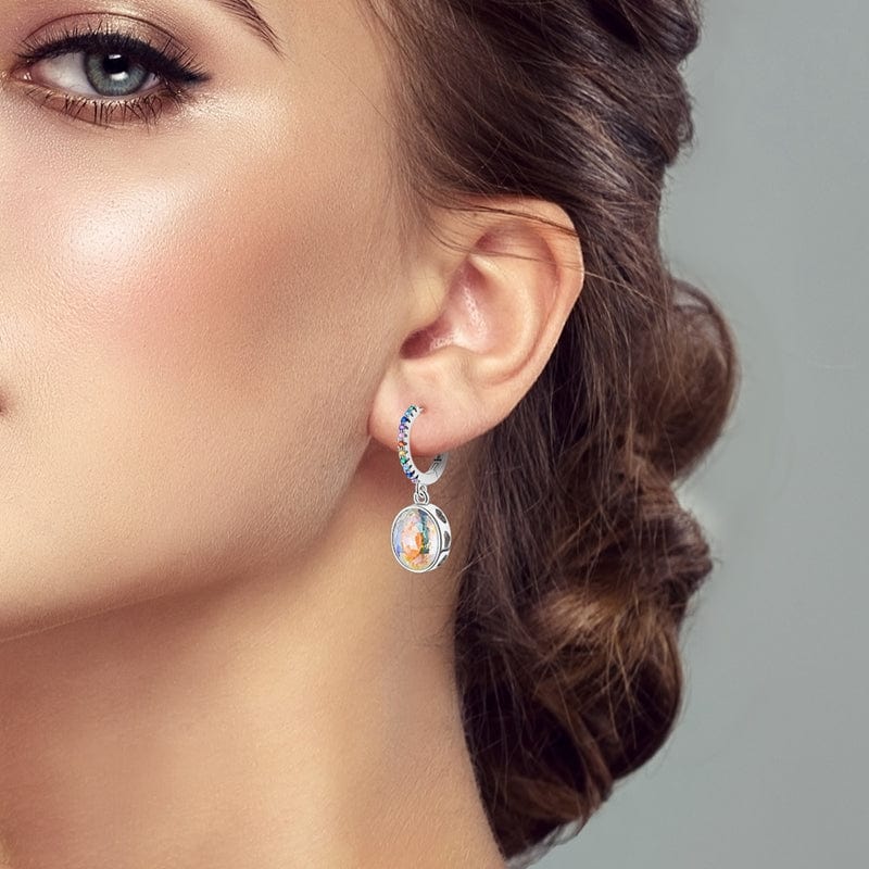 Prismatic Glow Rainbow Drop Earrings
