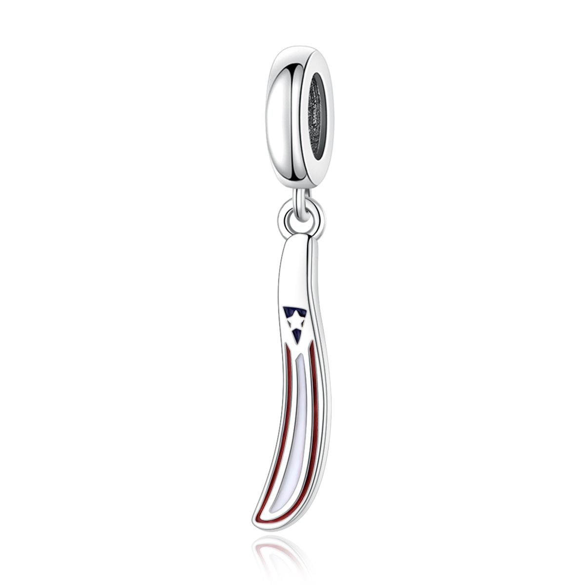 Puerto Rico Flag Map Dangle Charm