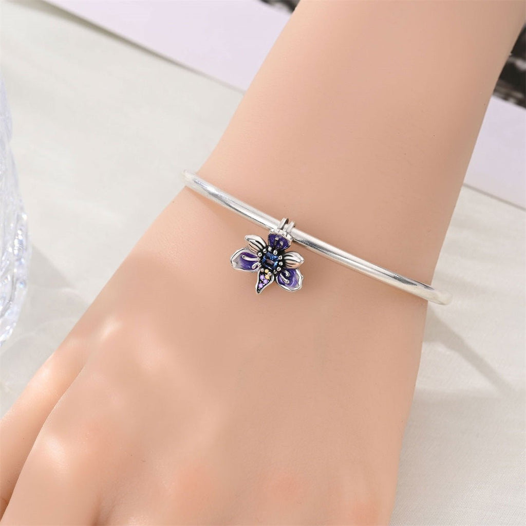 Purple Blossom Flower Charm