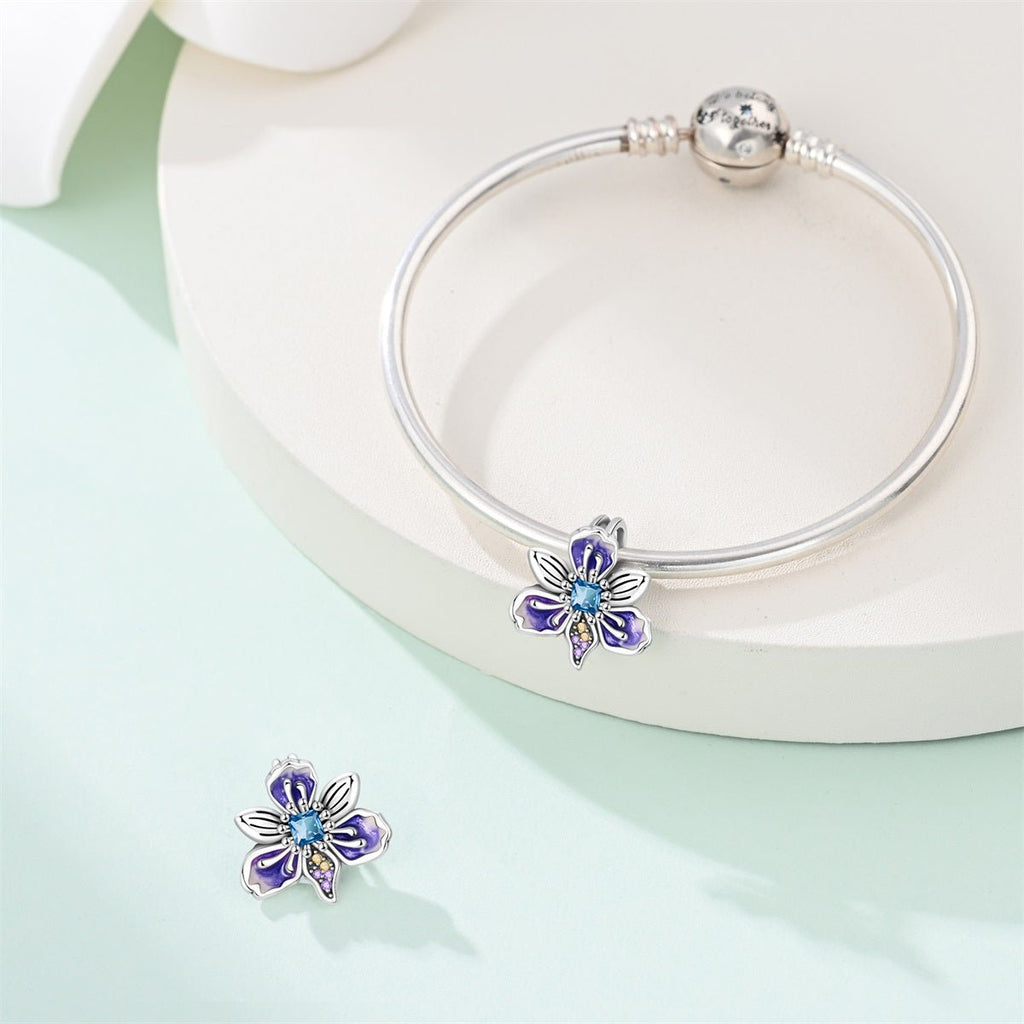 Purple Blossom Flower Charm