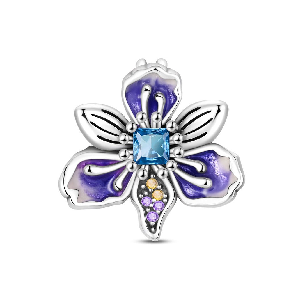 Purple Blossom Flower Charm