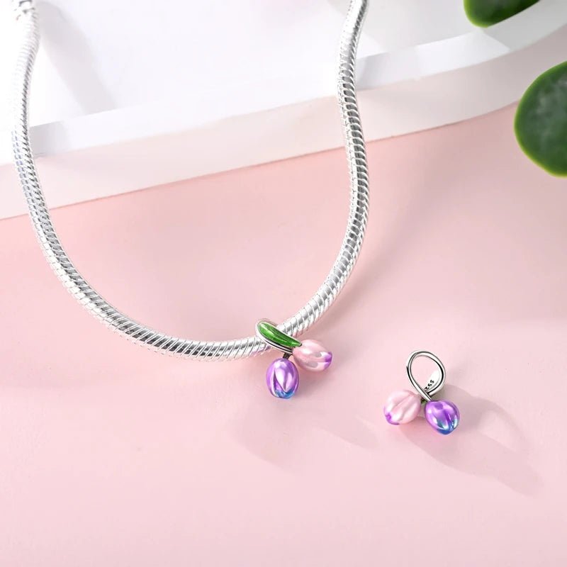 Purple & Pink Tulip Duo Charm